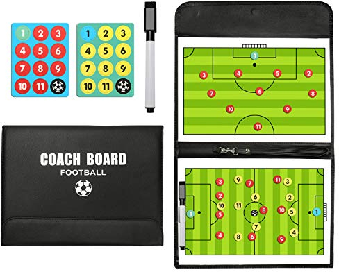 CHSEEO Mappe Fussball Coach-Board, Magnetische Taktiktafel, Fussball Spiel- und Trainingsausrüstung Trainingszubehör, Football Soccer Training, Männer Jungen Geschenk, Gefaltete Größe 25 * 31 cm