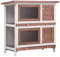 Susany 2 Ebenen Kaninchenstall Hasenhaus 90 x 45 x 90 cm Mit 4 Türen,Kleintierhaus Hasenstall Schutz vor Feuchtigkeit Dank grüne/s Dachpappe/Teerdach,Braun und Weiß