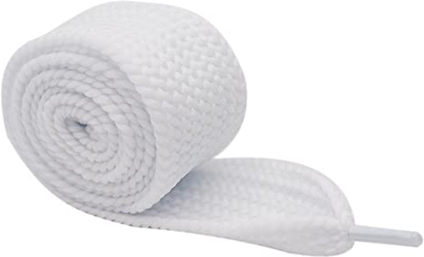 Jilibaba Cordones planos extra anchos de 4 cm de ancho, cordones de repuesto para zapatos para mujeres, hombres y niños, zapatos casuales, color blanco, 160 cm