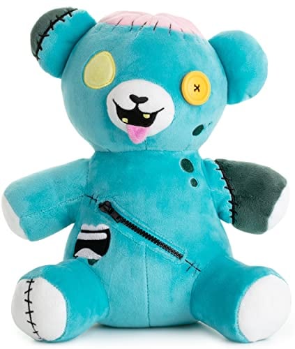 Frankie der Zombie-Teddy | 27cm Plüschie Stofftier, Plüschtier, Teddybär Kuscheltier, türkis