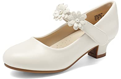 DREAM PAIRS Mädchen Mary Jane Strap Flache Schuhe Ballerinas Prinzessin Schuhe Flache Schulschuhe,Size 32,Elfenbein,SDFL2317K