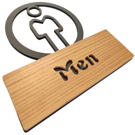 WC-Toilettenschild, Acryl-Waschraum-Türaufkleber, Beschilderung, öffentliches Hinweisschild, abnehmbares Badezimmer (B 15 x 14,6 cm) (B 18 x 17,5 cm)