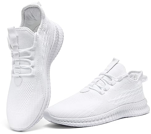 Tvtaop Damen Sneaker Laufschuhe Turnschuhe Schuhe Damen Sportschuhe Tennisschuhe Outdoor Atmungsaktiv Walkingschuhe Leichtgewichts Straßenlaufschuhe,Weiß 42 EU