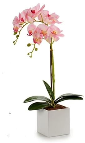 Generisch KOS Künstliche Orchidee 51 cm, Große Kunstblumen LILA, WEIß oder ROSA Farbe, Orchidee Künstliche Blumen Deko Kunstpflanze Kunstblume im Top (Rosa)