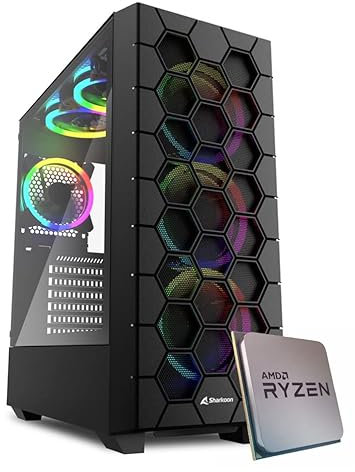 EMCA4 Computer Gaming PC Assemblato Ryzen 5 5600X - RTX 4060 TI 8GB - M.2 1TB nvme - Ram 16GB - ARGB - Windows 11