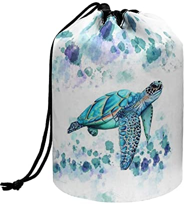 chaqlin Trousse à maquillage avec cordon de serrage, pour femmes et filles, Tortue de mer., Taille unique, Trousse de toilette