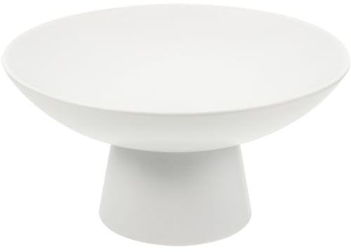 Yardwe Ceramic Footed Fruit Bowl Modern Decorative Serving Stand for Kitchen Counters Dessert Display Snack Tray and Banquet Centerpiece