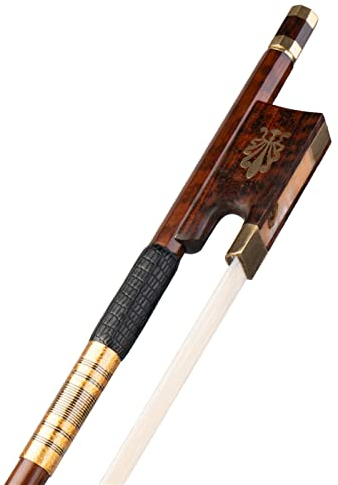 Geigenbogen Bogen 4/4 Geigen-/ Geigenbowmuster Schlangenwood Frosch Gold Montiert Natürliche Bogen Haare