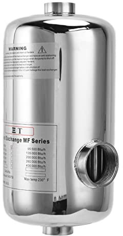 Fockety Échangeur de Chaleur de Piscine, Échangeur de Chaleur de Piscine 25KW, Coquille Tubulaire Échangeur de Chaleur pour Piscine, Équipement de Chauffage à Circulation de Thermostat