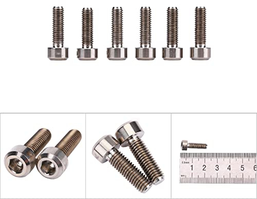 EVGATSAUTO Fahrrad-Vorbauschrauben, Titan-Schraube M5, 3 Farben, 6-teiliges Set M5 X 16 Mm, Titanlegierung, Feste Vorbauschrauben für Mountainbike-Vorbau (Ti-Farbe)