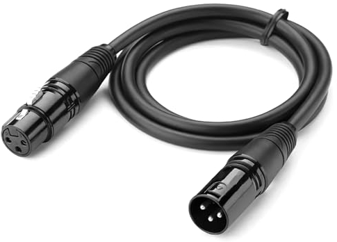 Cable XLR Profesional, Cable XLR Microfono Macho a Hembra, Cable Microfono XLR - Calidad de Sonido Superior(2 Metro)