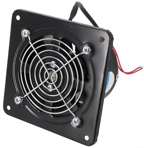 PETSTIBLE Ventilatore da cucina in acciaio da 10,2 cm (motore con filo di rame) da 10,2 cm, foro aperto, 100-110 mm, vernice spray nera