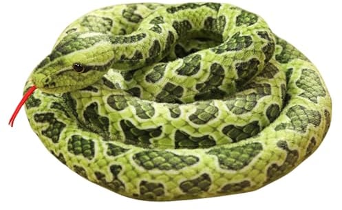 Herfair Plüschtier Python Kuscheltier Realistische Große Schlange Stofftier Plüsch Spielzeug Prank Requisiten Geschenke für Kinder (A,200 cm/ 78.7 in)