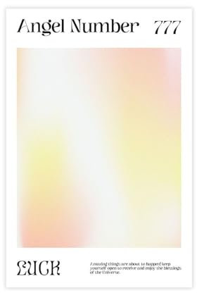 EYEZER Leinwand-Poster mit Engelszahlen 777, Schlafzimmer, Dekoration, Sport, Landschaft, Büro, Raumdekoration, Geschenk, ungerahmt, 30 x 45 cm