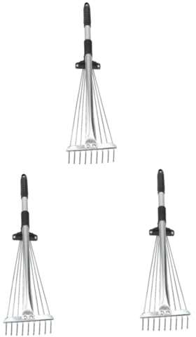 Sosoport 3St gartenwerkzeuge gartengerät Gartenrechen aus Metall blumenrechen Grabber Reacher-Tool Blatt Rechen Werkzeug Griff für Gartenrechen einziehbar Blätter Zahnrechen Feder Reisen