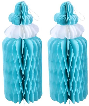Amosfun 2 Piezas Bola de Panal de Papel Suministros para Fiestas Infantiles biberón de Leche biberones para maíz Falso decoración Suministros para la Fiesta Decorar Accesorios bebé