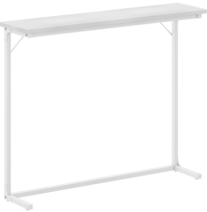 Hzuaneri Konsolentisch, schmaler Sofatisch, Eingangstisch, Akzenttisch, industriell, einfache Montage, für Wohnzimmer, Eingangsbereich, 24 x 100 x 80 cm, Weiß CT01213W
