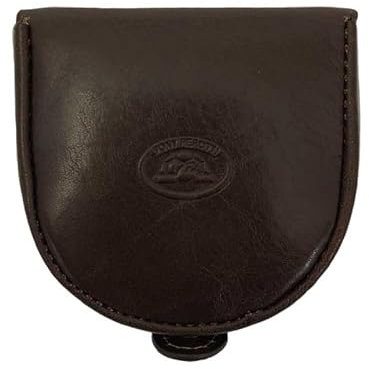 Tony Perotti | Porte-Monnaie Fer à Cheval en Cuir Collection italico | Porte-Monnaie pour Homme Style Classique en Cuir Italien | 8 x 9 x 2,5 cm | Coloris Marron foncé