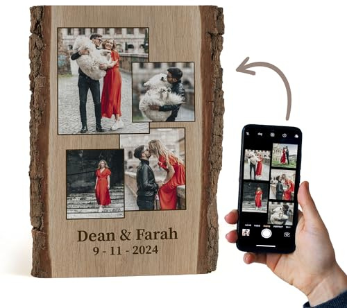 Cadeauki Bild auf Holz mit Rinde Fotogeschenk Bild auf Rustikales holzbrett mit Rinde - Personalisierte Geschenke für Männer (10)