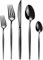 Targzier Besteck Set 6 Personen,30 teilig Schwarzes Besteck,Edelstahl Besteckset,Schwarz Essbesteck Set mit Messer Gabel Löffel,Hochglanzpoliert&Spülmaschinenfest
