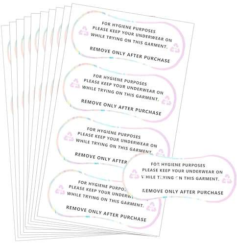 Adhesive Hygienes Try on Stickers 100 Pcs Protective Underwear Liners Swimsuits Label Stickers 4x2 inch Clear Adhesive Liners Strips Swimwear Sticker for Summer Beach Pool (Color 2)