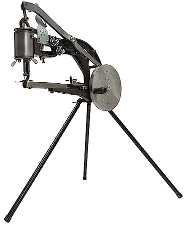 Konfiur Ledernähmaschine, 360° 3-4mm Manuell Schuhmachernähmaschine mit 3*Lange Stäbe, Eisen Schuster Schuhreparatur Maschinen, Handnähmaschine Schuhputzmaschine Nähmaschine, 46 * 37cm Schwarz