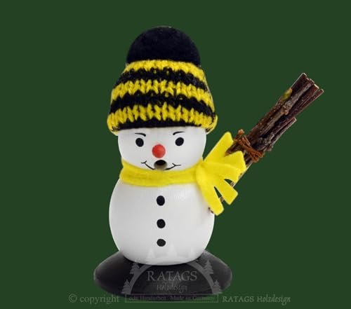Ratags Miniräuchermann, Schneemann mit Besen