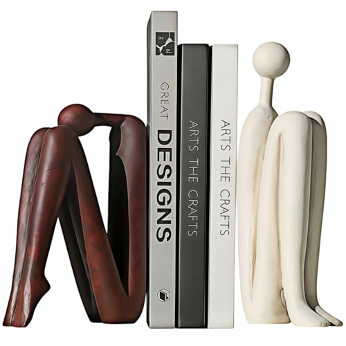 Serre-Livres décoratifs pour étagères, Serre-Livres pour Livres Lourds, Statue de penseur résineux, décoration d'étagère, Serre-Livres Moderne et créatif pour Bureau