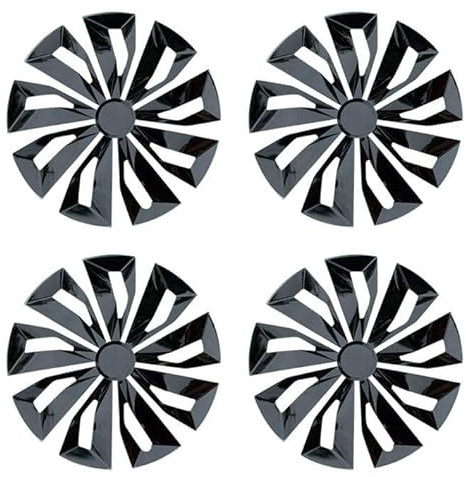 GTEVDK 4 Stück Radzierblenden Set für Peugeot 308 2012-2015,Stahlfelgen Felgendeckel Radkappensatz Zubehör,A2-15 inch White Black