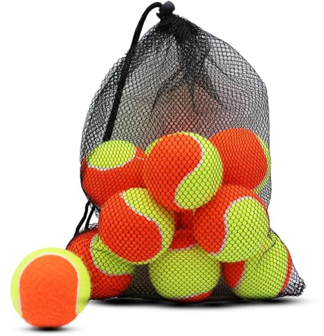 Magicorange Tennis Balls, 20 Pack 50% Low Compression Stage Tennis Ball for Beginners Youth Kids Training Practicing with Mesh Bag for Easy Transport (Orange)