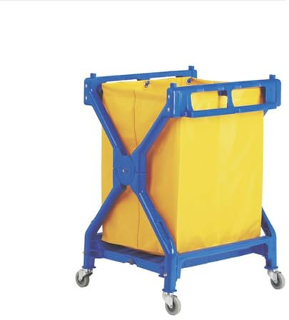 Wäschewagen Edelstahl Faltbarer Handschub-Wäsche-LKW-Reinigungs-Arbeitsfahrzeug-Reinigungswagen-Stoffbeutel-Gästezimmereingang-Sanitärdienstleister Wäschesortierer