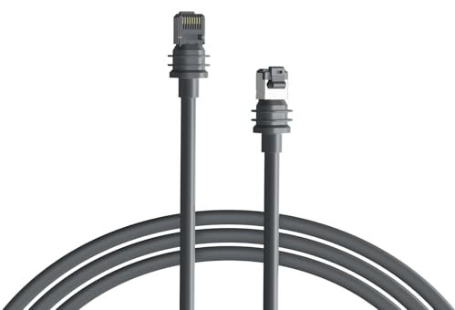 Steinwhale Ethernet Cable for Starlink Standard/Gen 3 and Mini 15M/50FT, Waterproof Barrel Jack, 26AWG CAT5E 1000Mbps Data Transfer, Outdoor Use, Cold & Heat Resistant, Replacement Extension Cable