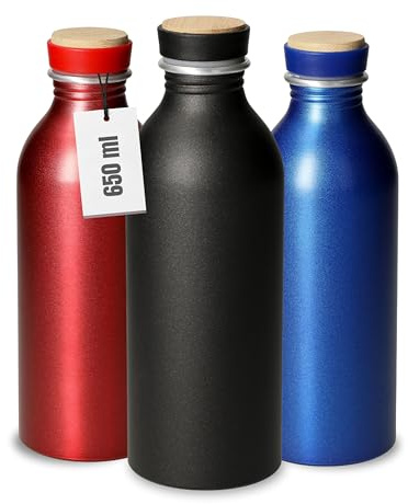 Trinkflasche Kohlensäure geeignet 650 ml - auslaufsichere Wasserflasche | lebensmittelecht, Sport, Schule, Arbeit, Outdoor, Fitness, langlebig, praktisch