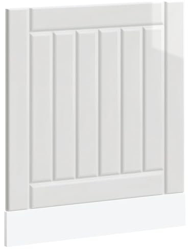 vidaXL Dishwasher Panel - High Gloss White Engineered Wood, Protects Dishwashers, 60x1.5x67 cm, Modern Kitchen Decor