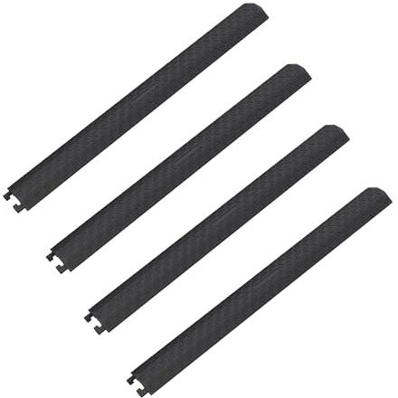 ZincOrange Couvre-Câble pour Sol, Protecteur de Câble de 80''/203cm, Rampe de Protection de Câble Robuste pour Parkings, Entrepôts et Maisons (Petit modèle, 4 pièces)