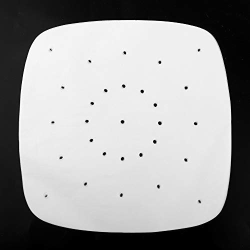 RIZGHWOY 100 Piezas Forros para Freidora, Forros para Vaporera, Hojas de Papel Pergamino Perforadas, Estera Antiadherente para Freidoras, Cocer Al, Hornear, Cocinar (White)
