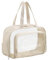 Beauty Case da Viaggio Trasparente per Bagaglio a Mano con Scomparto Scarpe - Borsa da Toilette e Spiaggia per Aereo, Palestra e Mare (Beige)