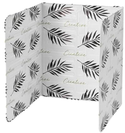 cfpqv Non-Stick Splash Guard with 3 Inserts for Stove and Frying Pan, Aluminium Foil, Foldable, for Stove and Kitchen, Oil-Repellent Impact Plate Cleaner for Garden Furniture (White, One Size)