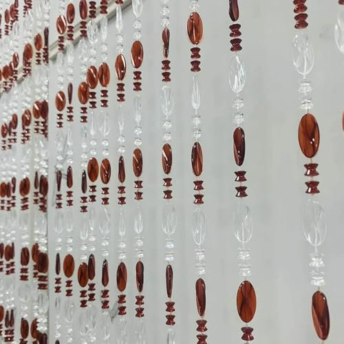 Acrylic Beaded Door Curtain, 195 x 100 cm Hanging Fly Insect Bug Screen Curtain, Doors Doorways Dividers
