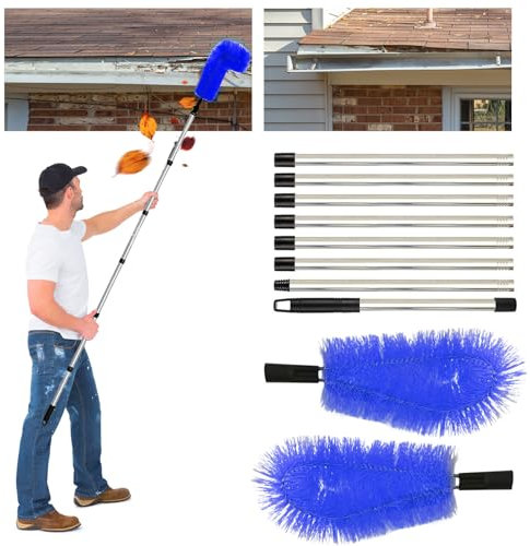 310Cm Dachrinnenreiniger, Teleskop Dachrinnenreiniger Regenrinnen Reiniger Teleskop Dachrinnenreiniger Mit Teleskopstiel Dachrinnen Reinigung Teleskop Reinigen Von BläTtern, Schmutz, Fenstern