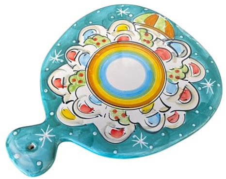 La Maison Unique: Tagliere in Ceramica Vietrese Dipinto a Mano – Decorazione Tradizionale – 26x20 cm 1804251007