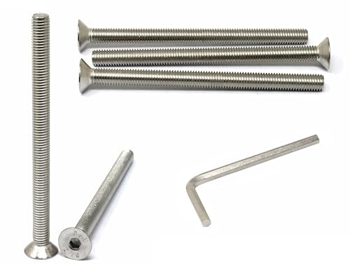 iexcell Lot de 5 vis hexagonales à tête plate M10 x 140 mm, filetage 1,5 mm, en acier inoxydable 304