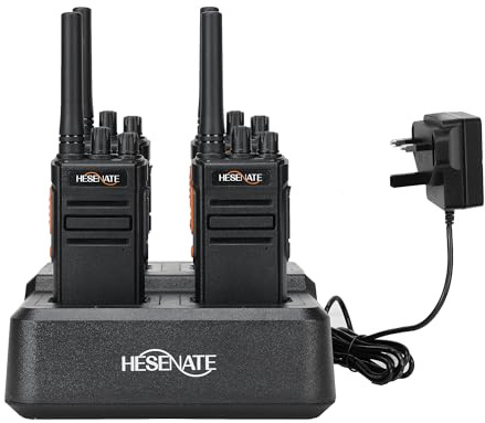 HESENATE Walkie Talkies 4 Pack, HT66 PMR446 Radio Walkie Talkie Long Range