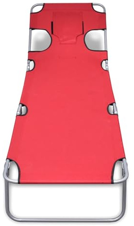 Hompiper Sonnenschaukel Liege Rot, Verstellbar, Zusammenklappbar, 120kg, Polyester