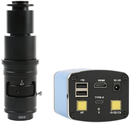 AF Autofocus Measuring Video HDMI Microscope Camera 1080P Zoom C Mount Lens For Industrial Teaching Inspection Crisp Precise Details Effortlessly(With 160X Lens)