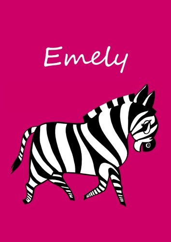 Malbuch / Notizbuch / Tagebuch - Emely: DIN A4 - blanko - Zebra