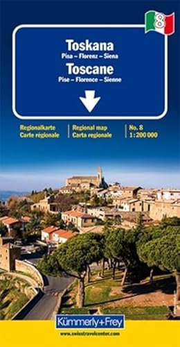 Toskana: Pisa-Florenz-Siena. Regionalkarte Nr. 8. Massstab 1:200000 (Kümmerly+Frey Regional-Strassenkarte, Band 8)