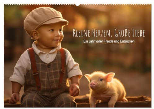 Kleine Herzen, Große Liebe: Ein Jahr voller Freude und Entzücken (Wandkalender 2026 DIN A2 quer), CALVENDO Monatskalender: Zart und zauberhaft: Ein ... Intelligenz eingefangen. (CALVENDO Tiere)