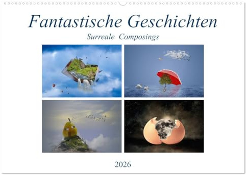 Fantastische Geschichten (Wandkalender 2026 DIN A2 quer), CALVENDO Monatskalender: Surreale Fantasien für's Kopfkino (CALVENDO Spass)