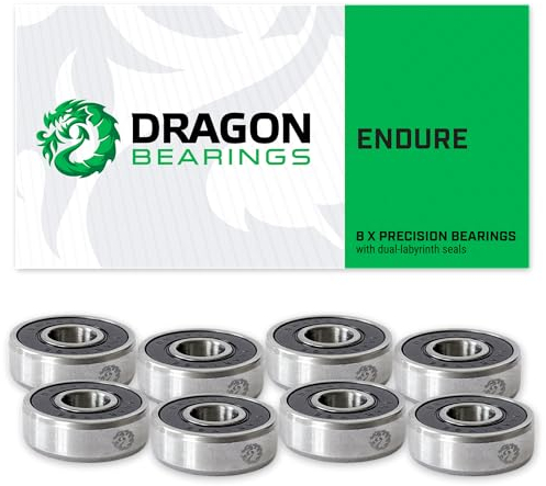 Fireball Dragon Skateboard-Kugellager-Set (8 Stück) – 608 Longboard-Kugellager für Skateboard-Inline- und Rollschuhe – schnelle Allwetterlager mit zwei Labyrinth-Schildern – garantiert für ein Leben